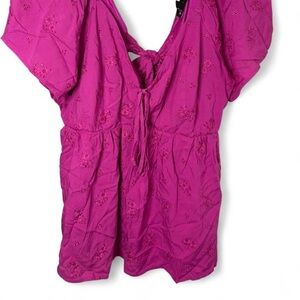 Torrid Eyelet Challis tie back top